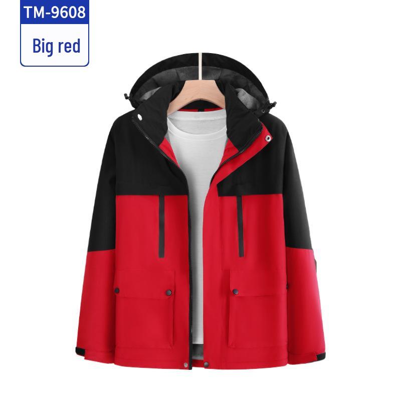 Graphene Insulated Fleece Patchwork Windbreaker for Hiking and Mountaineering