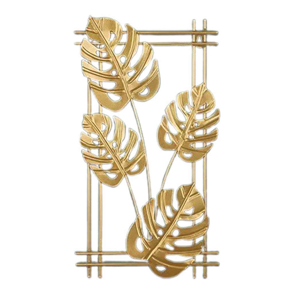 Iron Art Plant Leaf Wall Decor TV Background Wall Entrance Decoration