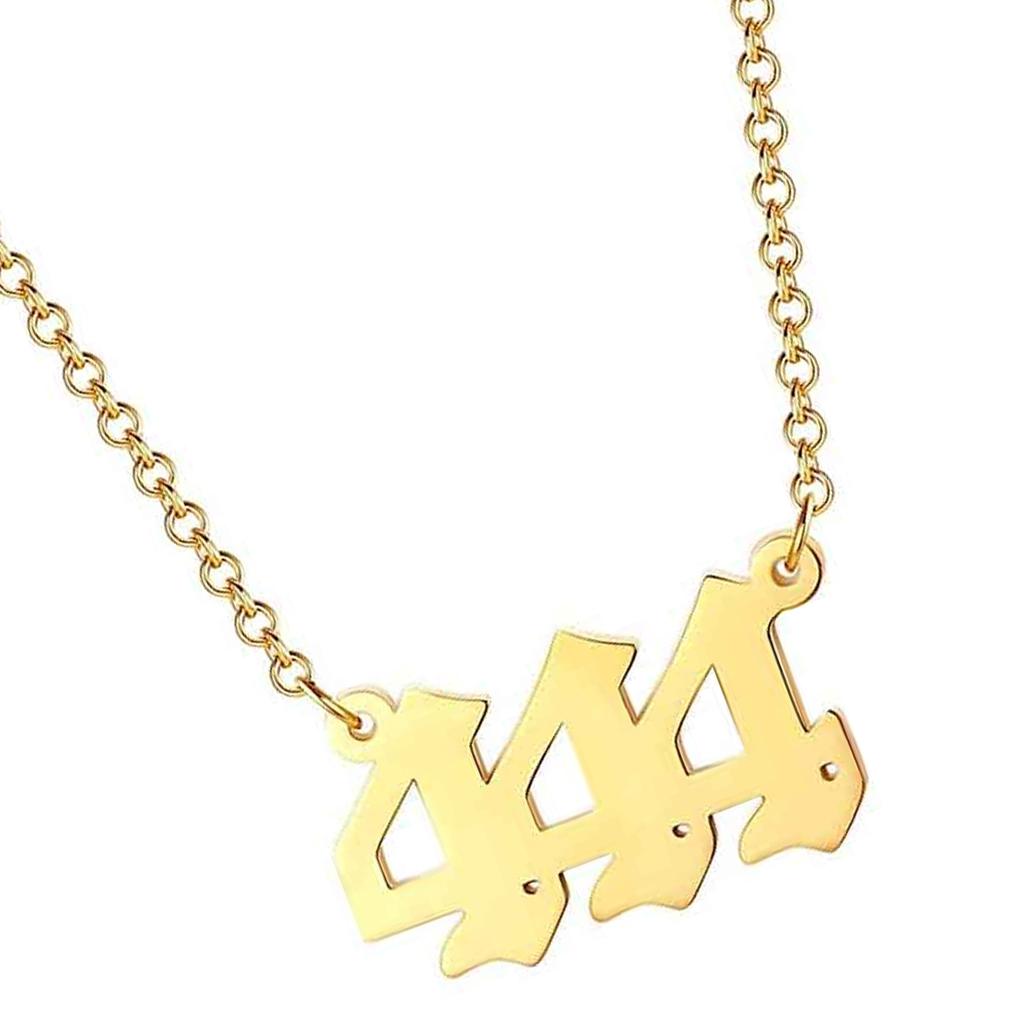 Number Charm Necklace Golden Women Universal Ladies Stainless Steel Choker Jewelry Neck Chain Long Accessories