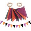 Pack Of 12 Colorful Burlap Triangle Flags Bunting Multicolored Hemps Pennant For Party Wedding Outdoor Decorations
