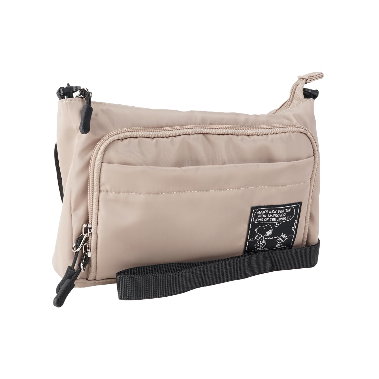 

Wallet Shoulder Bag Shoulder Bag Pochette Snoopy SNOOPY Zipper Woven Name Ladies Day Birthday Present Gift [E-mono] Mother s (Beige)