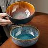Yunmeng Kiln Becomes 6.5-Inch Special-Shaped Noodle Bowl Ceramic Fruit Bowl High-End Restaurant Specialty Tableware Export