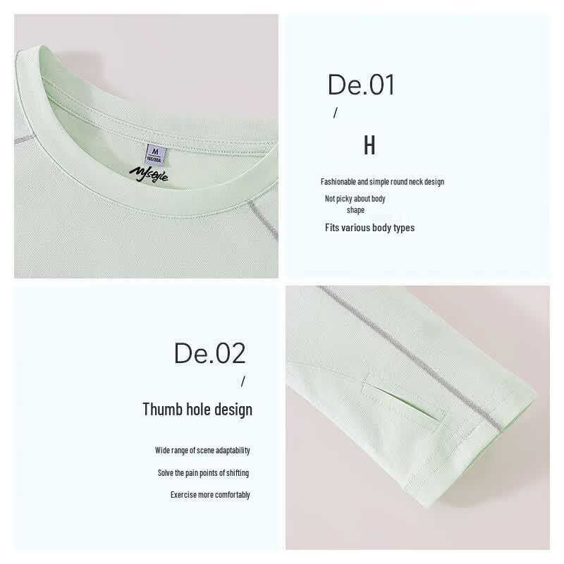 MJ Style Women's Quick-Dry Long Sleeve Fitness T-Shirt