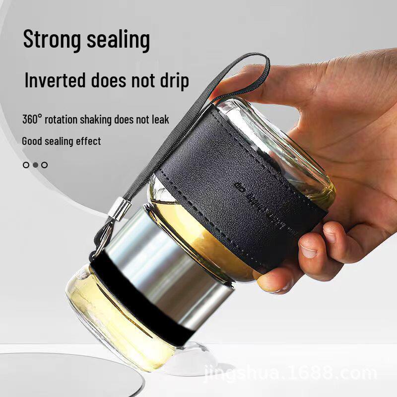 

Высококачественная прозрачная дорожная чашка для чая Dundun с защитой от ожогов и функцией разделения воды 320ml Mini Cup прозрачный