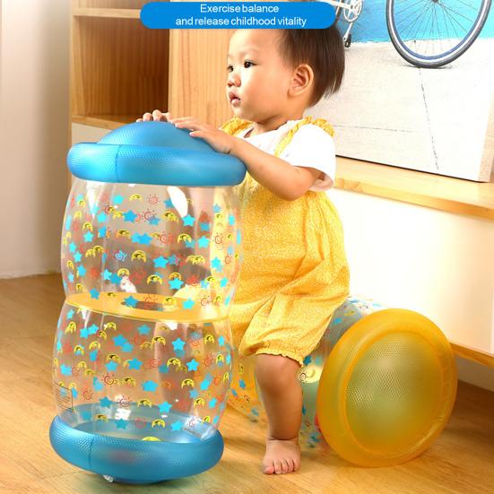 Infant Crawling Roller Toy Portable Wear-resistant Transparent Quick Inflatable Early Development Toy Daily Use