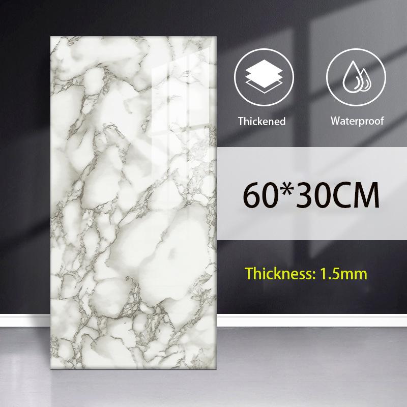 Imitation Marble Tile Wall Paste Bathroom Living Room Background Wallpaper Self-adhesive Waterproof Kitchen Wall Sticker Home Renovation