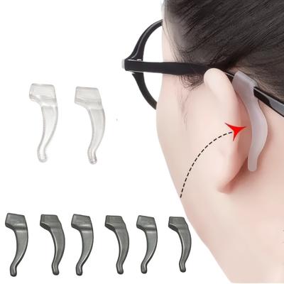 4 Pieces/set of Anti Slip Eyeglass Covers - PVC Ear Hooks, Silicone Ear Supports, Elastic Ear Clips - Eyeglass Frame Leg Covers