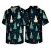 Men's Christmas Themed Holiday Caregiver Uniform for Work in Hospitals and Clinics