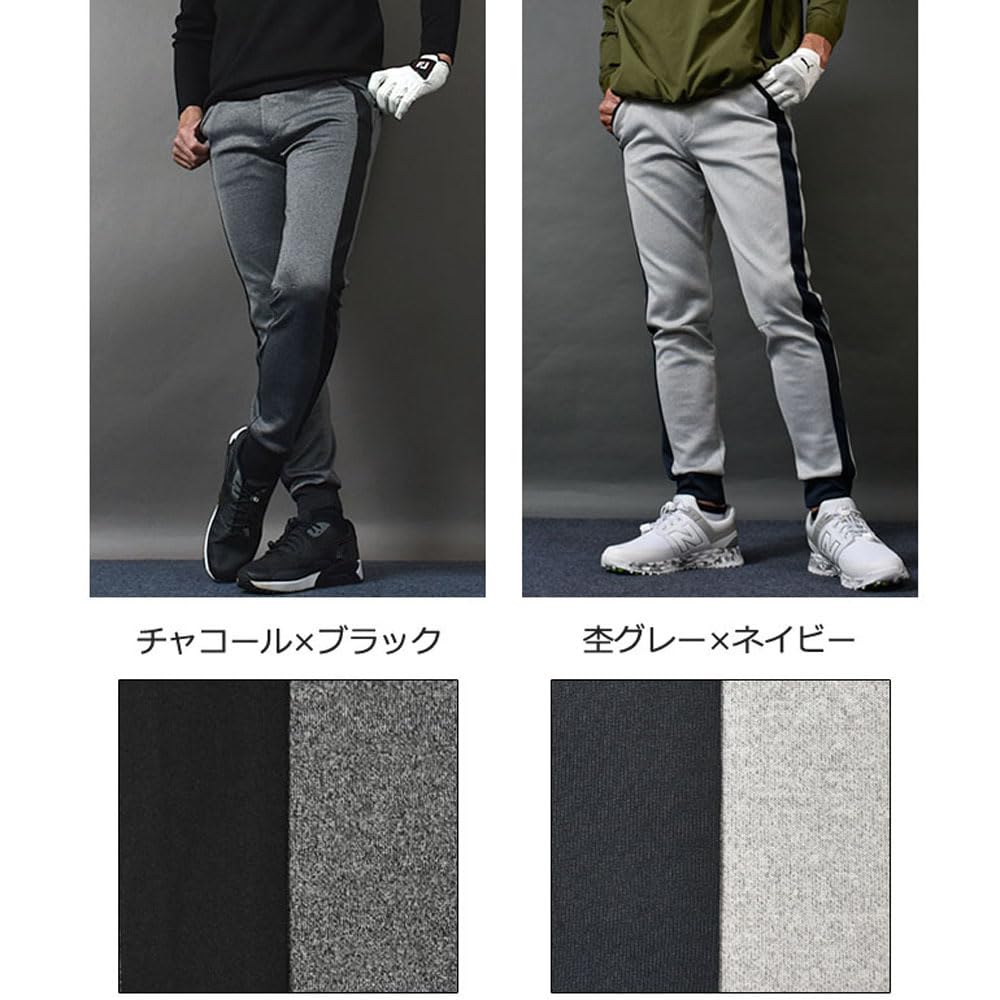 COMON GOLF Golf Pants for Golf Large Jogger Heather Gray X White Men, Wear, Pants, Trousers, Stretch, Size, Pants, Ponte, Spring/Autumn,