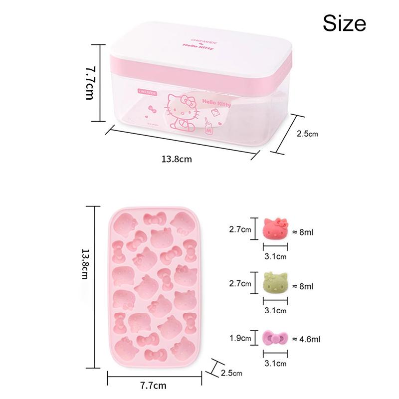 Kitten Kt Press Ice Cube Mold - Cute Cartoon Silicone Ice Tray, Household Ice Making And Storage Box
