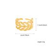 Elegant 18K Gold-Plated Geometric Stainless Steel Ring with Natural Stone, Adjustable for Women
