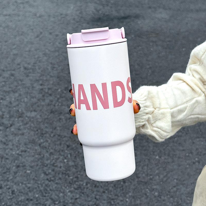 

Large-capacity thermos cup, girls portable straw Bingba cup, student high-value water cup, new accompanying cup Single cup