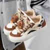 Thick baseplate shoes women's autumn and winter new niche original shoes versatile cow coffee cute bread shoes