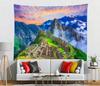 Cusco Peru Verloren Inca Stad Landbouwterras Zonsopkomst Bergtop Wandkleed Peruaans Historisch Heiligdom Wandtapijt voor