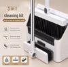 Folding Broom & Dustpan Set - Large, Thick, Non-Stick Hair Sweeper for Bathroom Cleaning