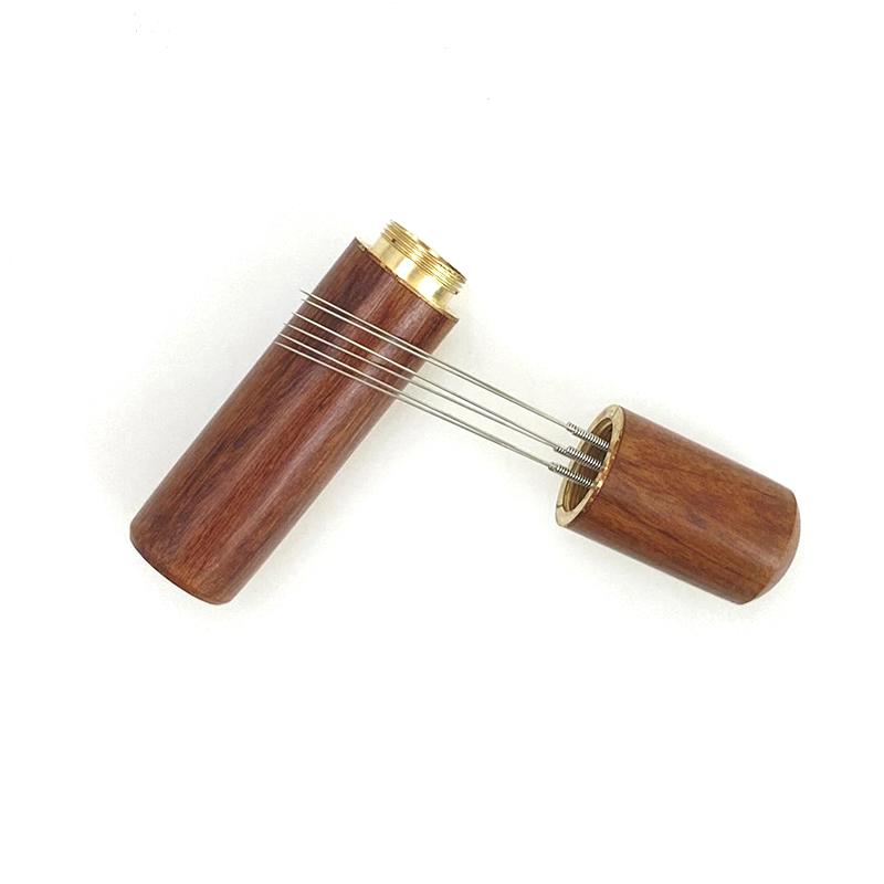 Needle Coffee Stirrer Espresso Distributor Stainless Steel Coffee Stirrer Tamper WDT Tool With Wood Handle Cafe Barista Supplies