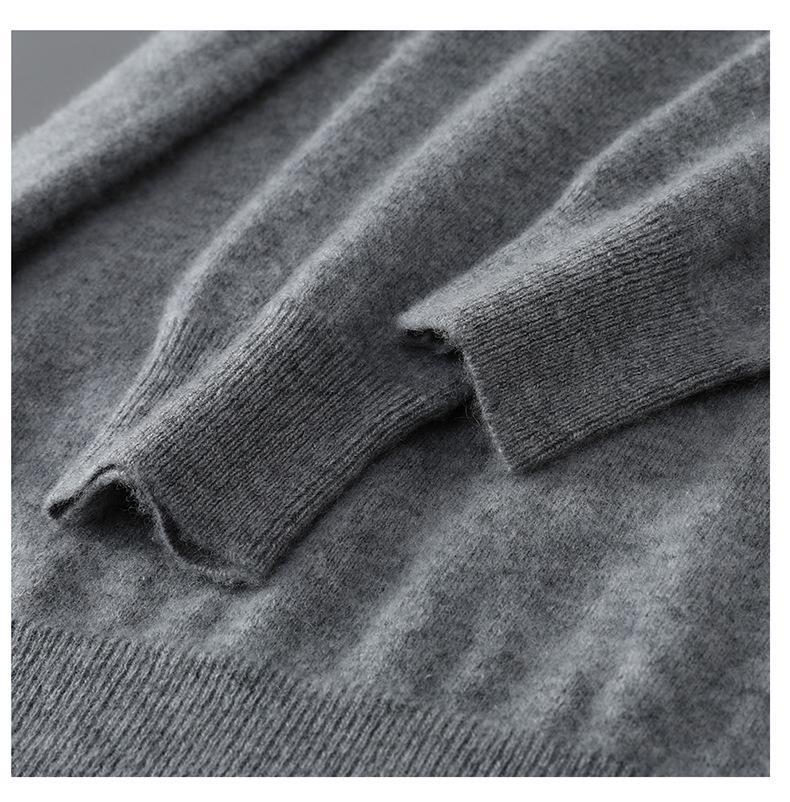 Men’s Pure Wool V-neck Pullover - Casual Loose Knitwear for Autumn/Winter