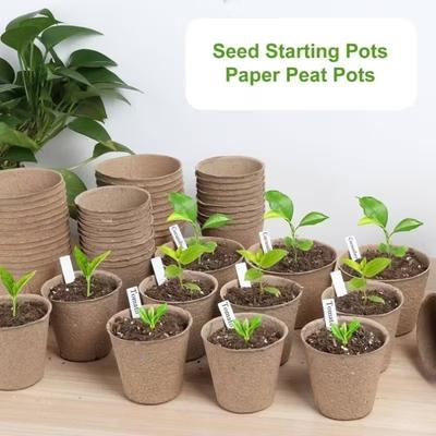 Biodegradable Peat Pots 3.15 InchSeedling Trays Small Seed Starter Pots for Outdoor Planting Durable Nursery Planting Containers