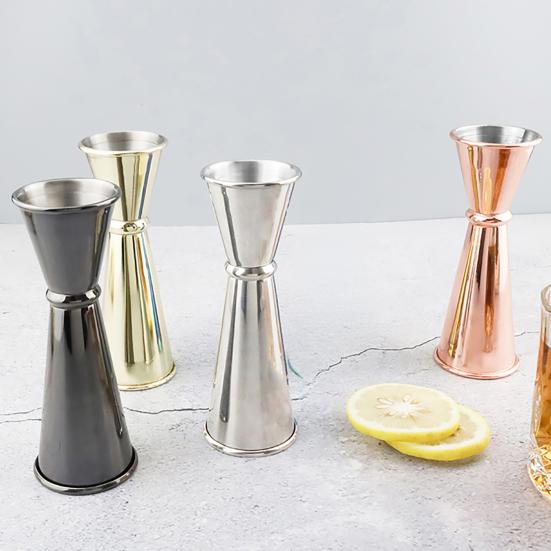 Stainless Steel Cocktail Jigger Double Measuring Cup with Measurements Inside for Bartenders Home Use Professional Bar Tool for Accurate