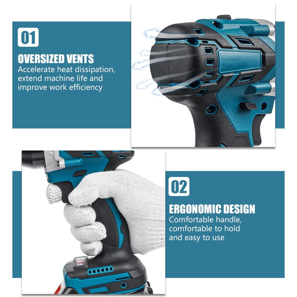 2 Gears M3-M12 Cordless Rivet Nut Guns 588VF Electric Rivet Gun Drill Insert Automatic Riveting Tool For 588VF Battery