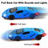 1/32 Scale Lambo LP770-4 Diecast Car Model, Alloy Pull Back Vehicle Toy with Sound and Light, 3 Open Doors, Gift for Kids Toddlers Boys Girls