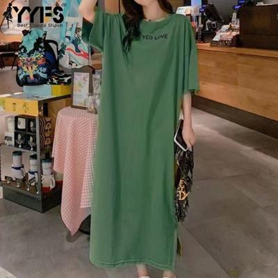 Damenmode Sommer Frühling 1/2 Ärmel O-Ausschnitt Lockere Taille Lässige Kleider