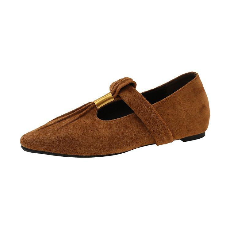 2025 spring and autumn new French shallow mouth inner increase retro Mary Jane shoes women's flat single shoes one word with ballet shoes