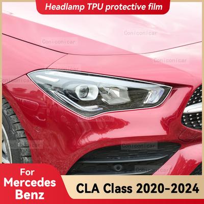 Für Mercedes Benz CLA-Klasse 2020-2024 Auto-Scheinwerfer Transparente TPU-Schutzfolie Frontlicht Farbwechsel Zubehör