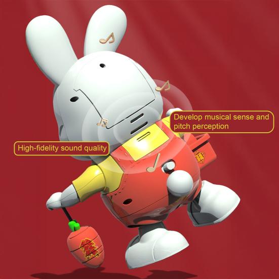 Electric Dancing Rabbit Toy with LED Light Music Toddlers Easter Bunny Walking Toy Boys Girls Tummy Time Interactive Crawling Animal Toy