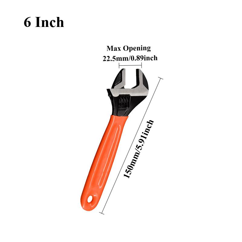 

Adjustable Wrench Large Opening Long Short Handle Mini Monkey Spanner Rubber Wrapped Key Plumbing Pipeline Bathroom Tools