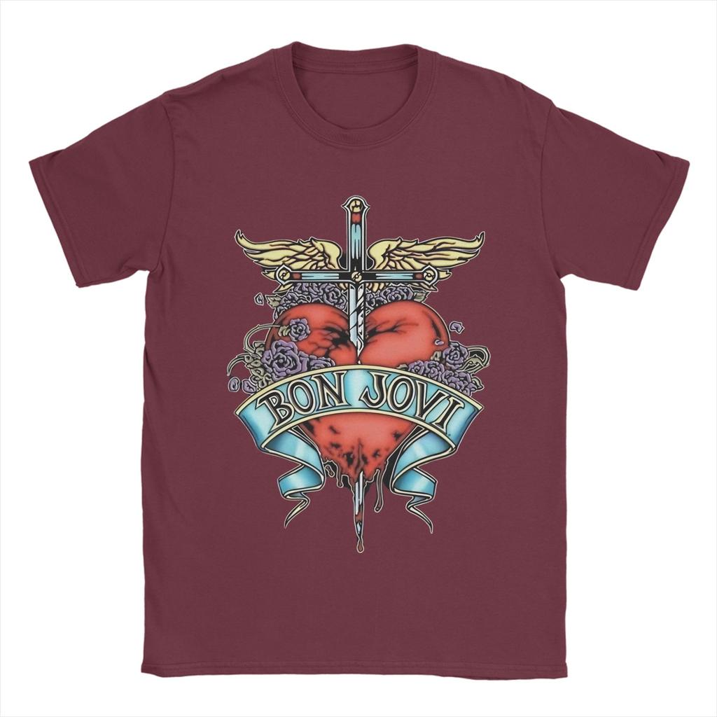 Men's Bon Jovi jon bon jovi  T Shirt  Cotton Tops Novelty Short Sleeve Round Collar Tee Shirt 6XL T-Shirt