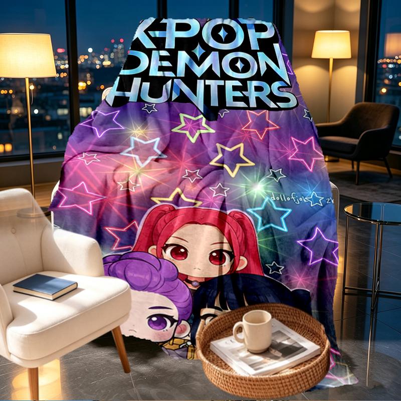KPop Dämonenjäger Print Decke - Weich & Bequem, für Schlafzimmer, Reisen, Sofa, Heimdekoration - Geburtstags-Weihnachtsgeschenk für Freund