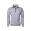 Men's Casual Half-Zip Stand Collar Hoodie with Embroidered Horse, Long Sleeve, 2025 Edition