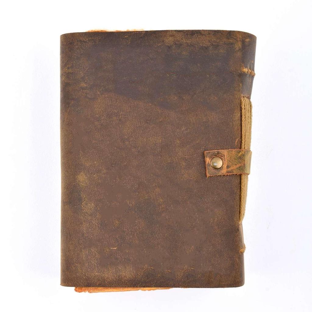 Vintage Deckle Leather Classic Charm Handmade Diary D-Lock Closure, Ruling Journal Secret Keeper for Ideal Writer 200 Pages for Gift for Men and Women