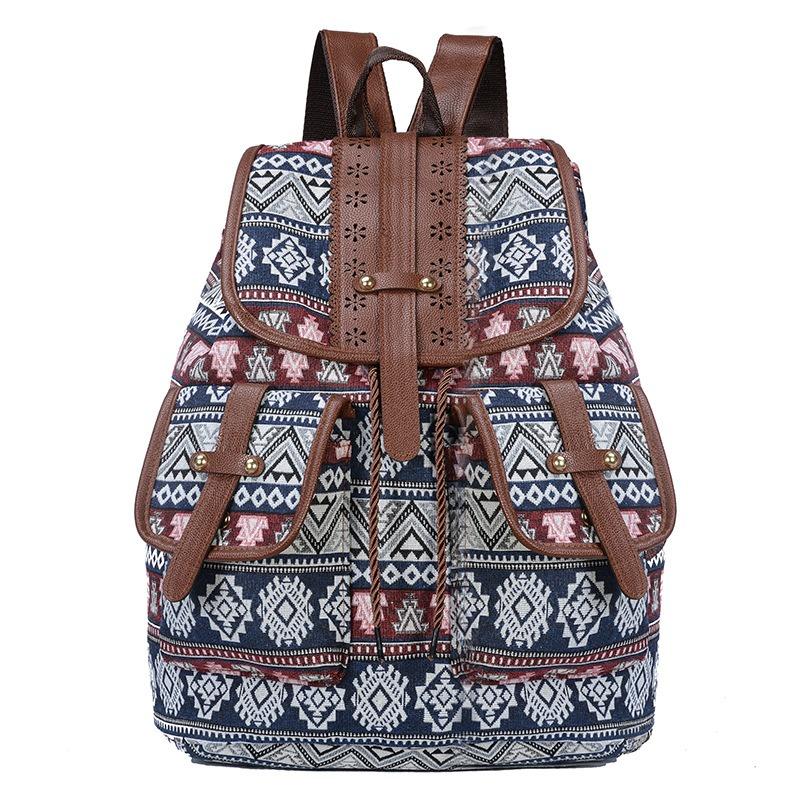 New Exotic Style Backpack Vintage Trend Large Capacity Casual Fashion Personalized Drawstring Women Bag
