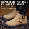 Fashion High Top Safety Shoes Man Steel Toe Work Shoes Protective Work Safety Boots for Men Women Non-slip Suede Leather Welder Shoes