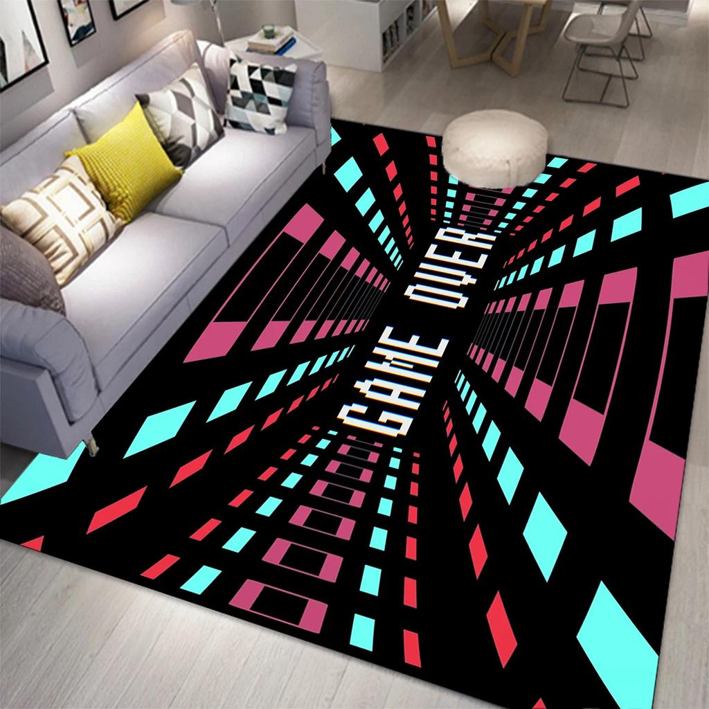 Gaming Area Rug for Kids Boy Bedroom Playroom Living Room Decor Controller Gamepad Carpet Gamer Floor Mat Soft Cool Game Doormat