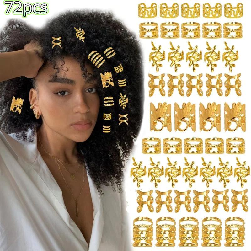 Dreadlock Accessories Bulk Set Alloy Spiral Braid Clips Gold Silver Colors Diy Festival Party Hair Jewelry Unisex Styling Kit