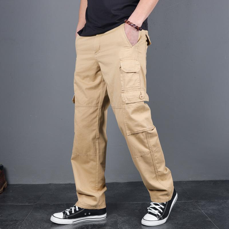 Spring new product multi-pocket overalls men's wear-resistant tactical pants casual long pants men's loose large size trend