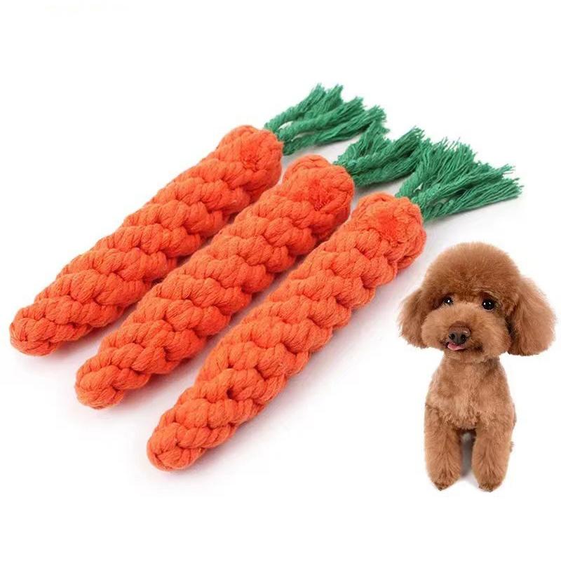 Pet Toys Cotton Rope Weaving Carrot Puppy Dogs To Relieve Boredom and Wear Resistance and Bite Resistance Pet Supplies