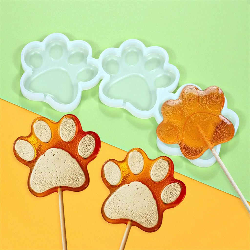 Silicone Lollipop Moulds Silicone Cake Mold Non-stick Animal Paw Shaped Chocolate Mould Candy Molds for Kitchen Baking