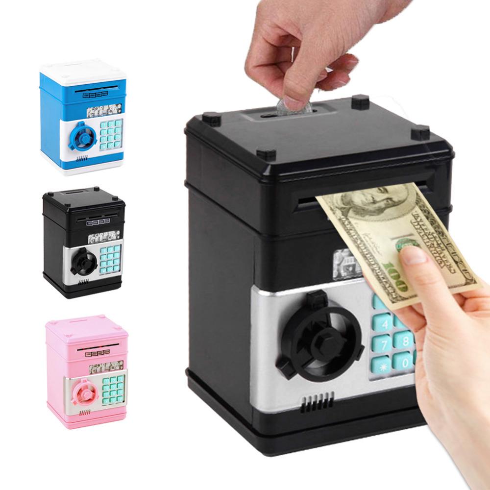 Hot Electronic Piggy Bank Safe Box for Children Digital Coins Money Box Cash Saving Safe Deposit ATM Machine Kid Christmas Gift