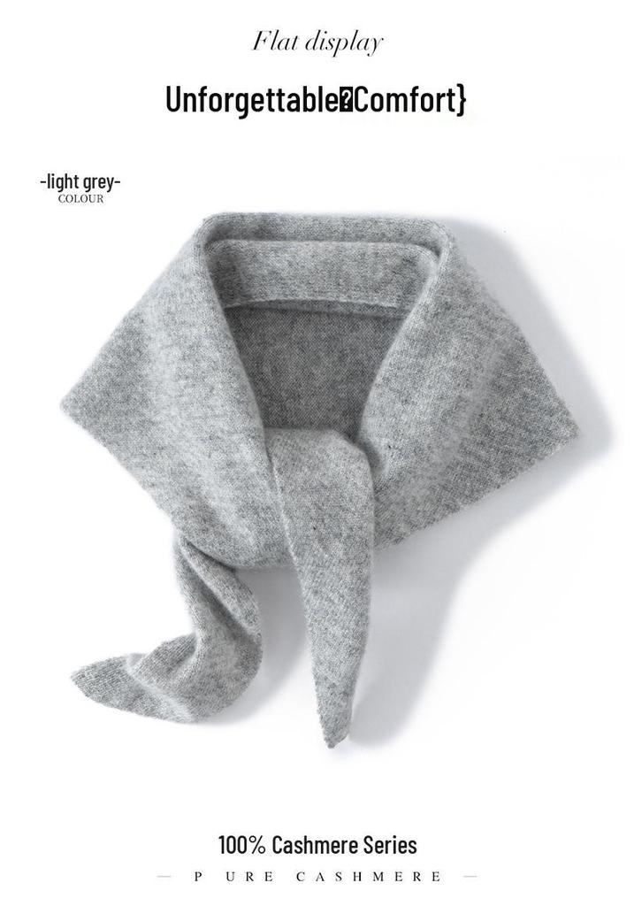 100% Pure Cashmere Women's Triangle Scarf - Solid Color, Autumn/Winter Versatile Knit Warmth