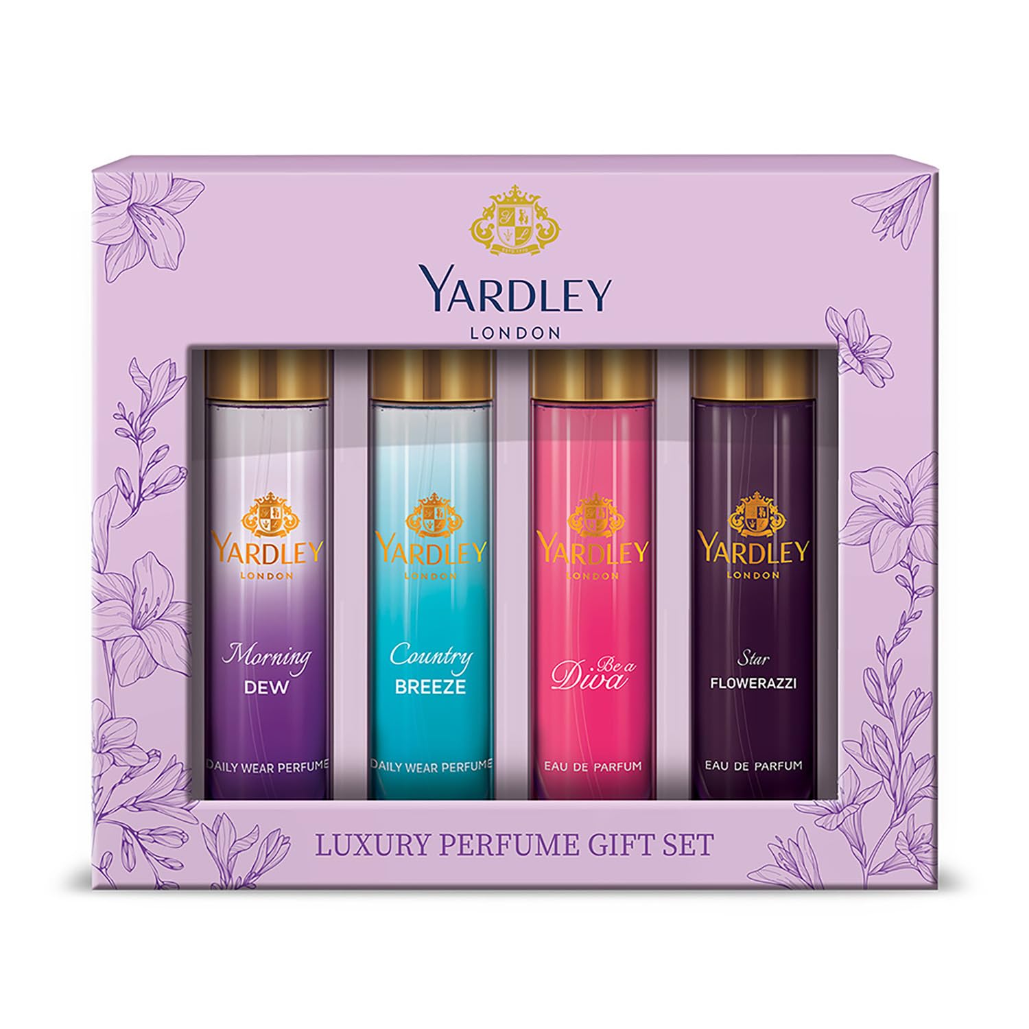 

Yardley London Women Luxury Floral Perfume Gift Set 4x15ml Long-Lasting Fragrance Collection for Travel