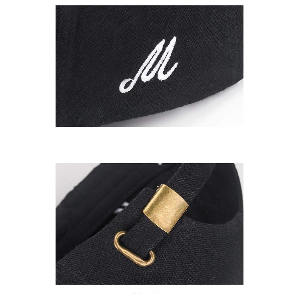 GITIAMO Cap with English Lettering On the Single Point Adjustable Available In and UV Sun and English Women's Side, Embroidery, Strap, Black, White,