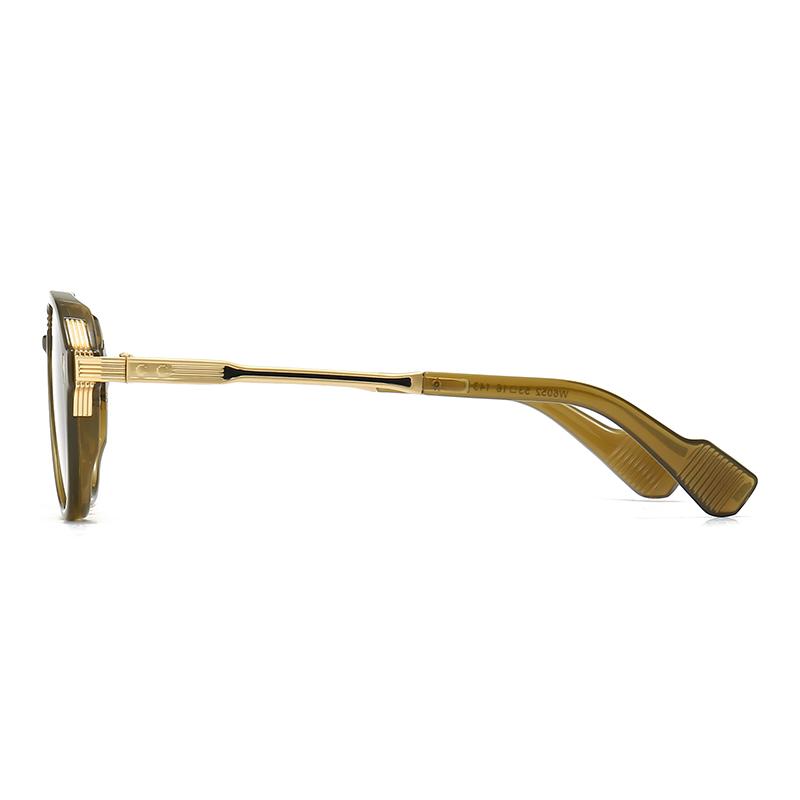 New European American Mens Aviator Sunglasses Retro Double Brorgon Square Frame UV Protection Fashion Eyewear