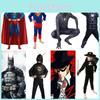 Canlı Çocuklar Cadılar Bayramı Superman Yarasa Örümcek Adam Cosplay Kostümü Kıyafet Setleri