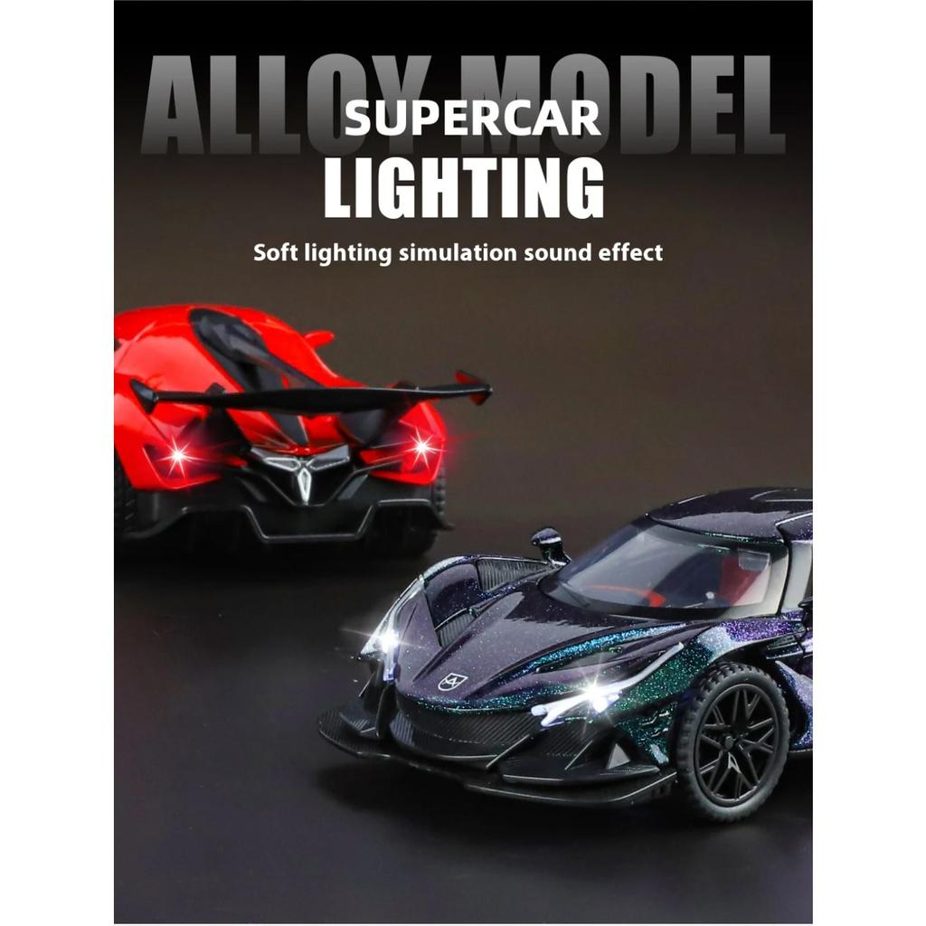 1/32 Apollo IE Miniature Alloy Diecast Model Car Metal Sound & Light Mini Ornament Decoration High Simulation Collection Present
