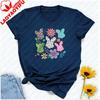 Floral Bunny TShirt Easter Day Shirt Flower Rubbit Bunny TShirt Christian Girls Tshirt Easter Gift Tee Cute Easter T Shirt Tops