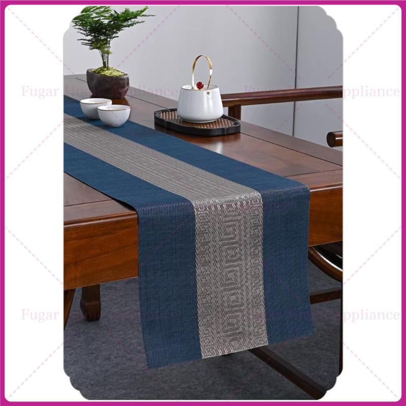 Chinese Zen style table flag, waterproof tea mat, dining table, tea table, light luxury high-end flag cloth, tablecloth